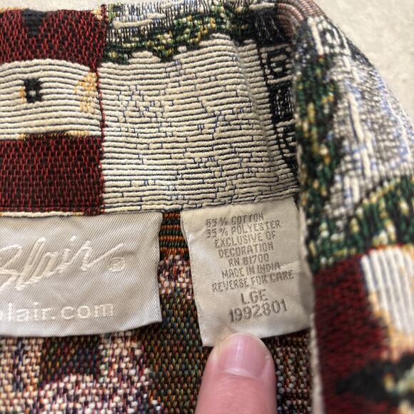 Blair Jacket Womens Sz L Nautical Lighthouse Tapestry Anchor Buttons Chore 90s - Picture 4 of 8